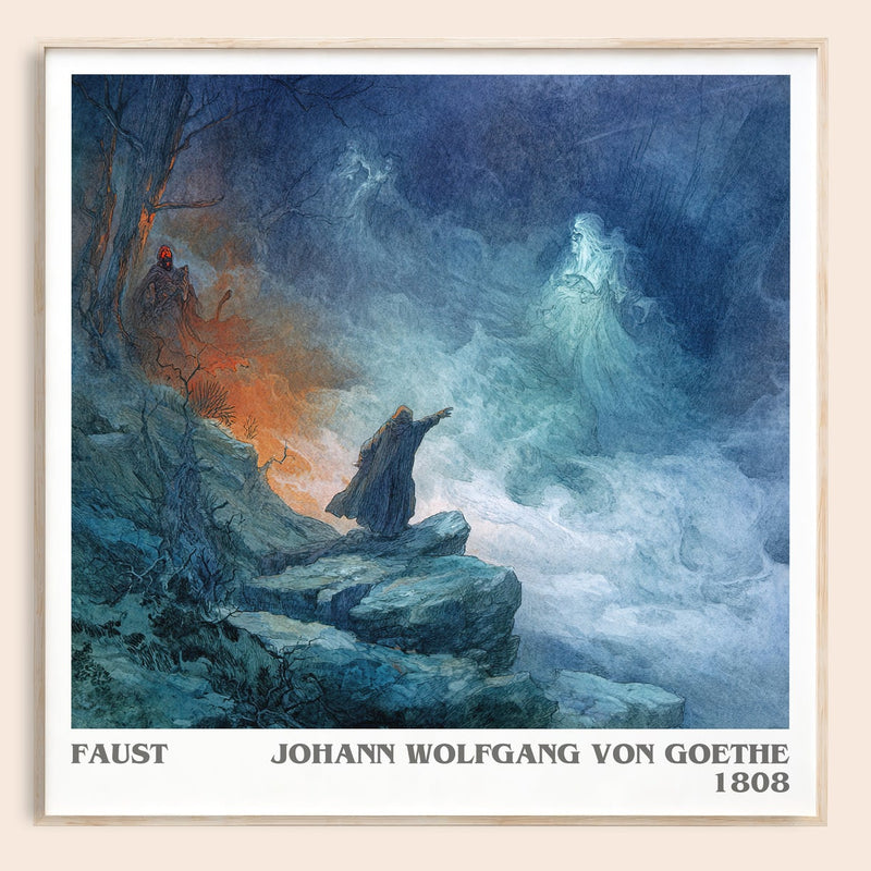 Faust literary book poster by Johann Wolfgang Von Goethe – framed literary art print