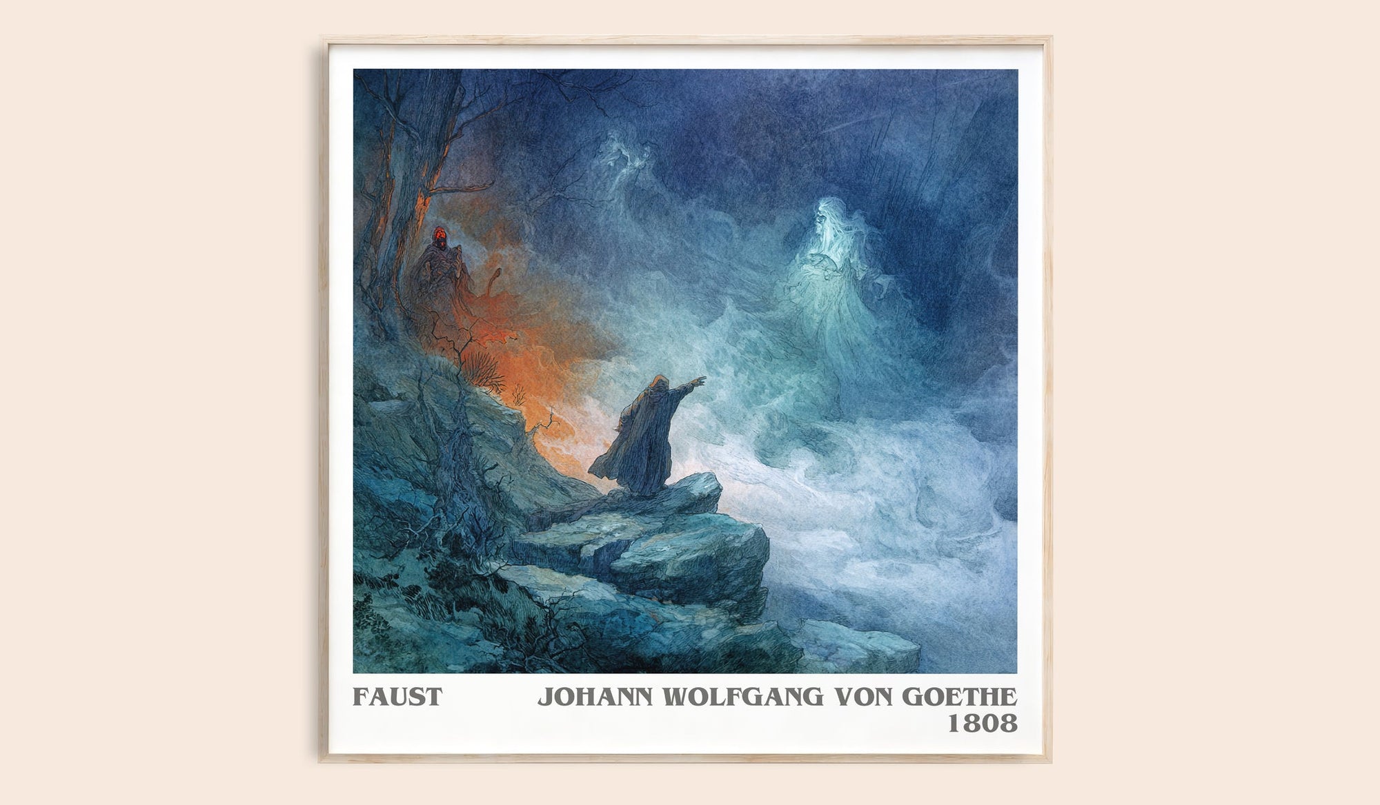 Faust literary book poster by Johann Wolfgang Von Goethe – framed literary art print