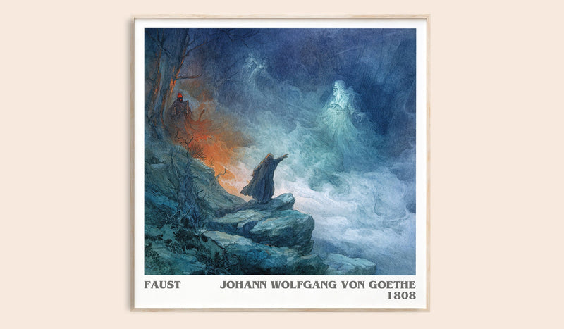 Faust literary book poster by Johann Wolfgang Von Goethe – framed literary art print