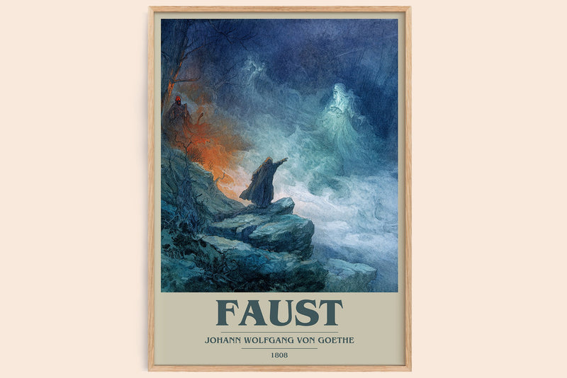 Faust Book Cover Poster by Johann Wolfgang Von Goethe (Modern Minimalist style)
