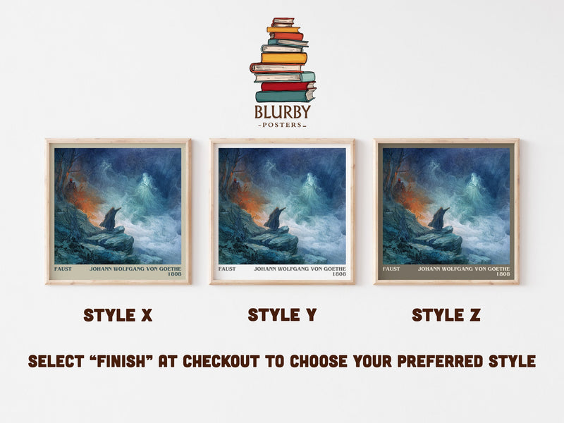 Faust literary print in frame leaning in hallway – classic literature wall art