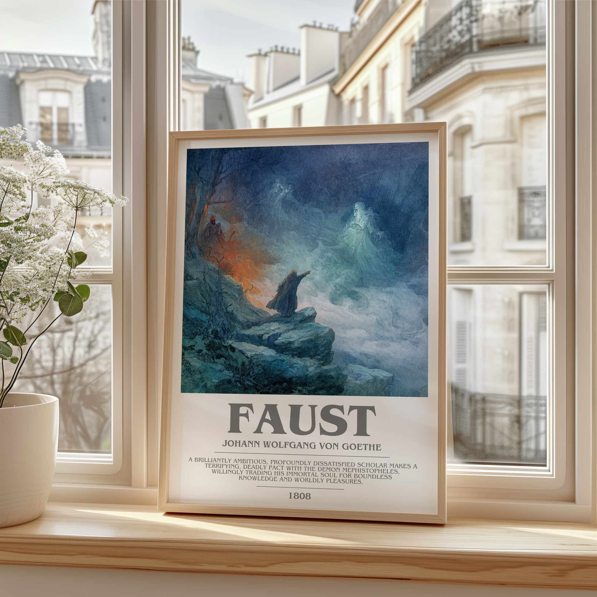 Faust bookish poster colour and style options – Johann Wolfgang Von Goethe book art