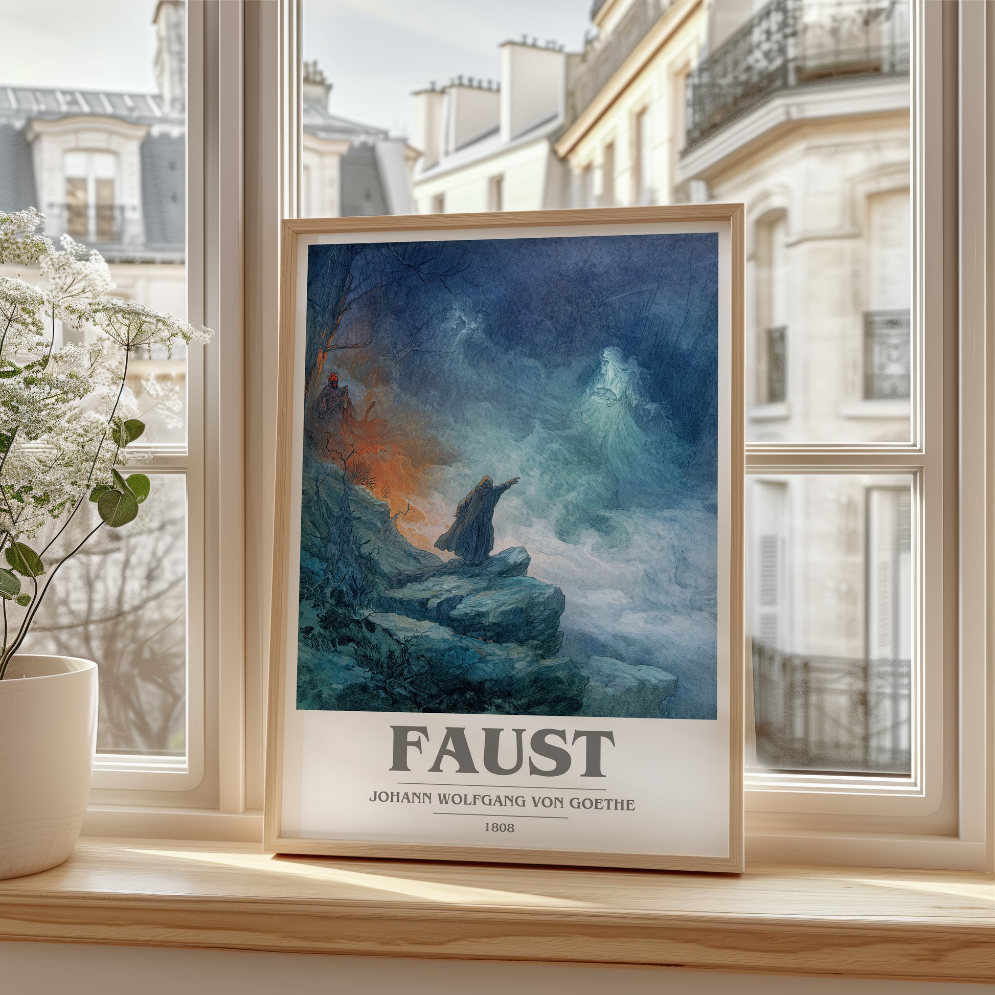 Faust book cover poster colour and style options – Johann Wolfgang Von Goethe book art