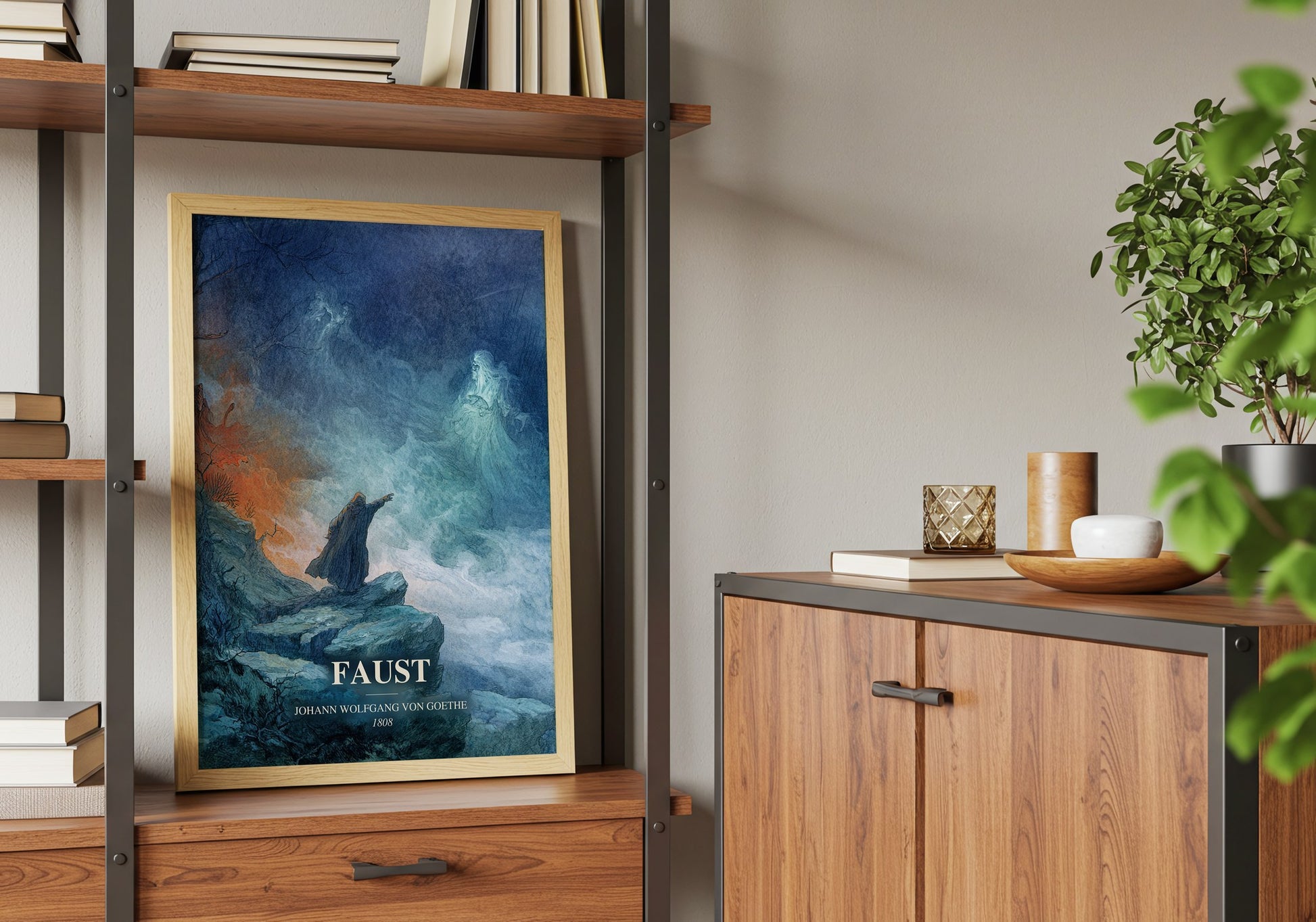 Faust book watercolour illustration paper finish options – matte satin gloss