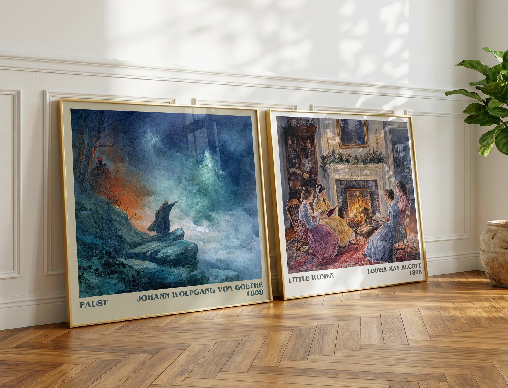 Faust literary print on bookshelf – Johann Wolfgang Von Goethe fan gift