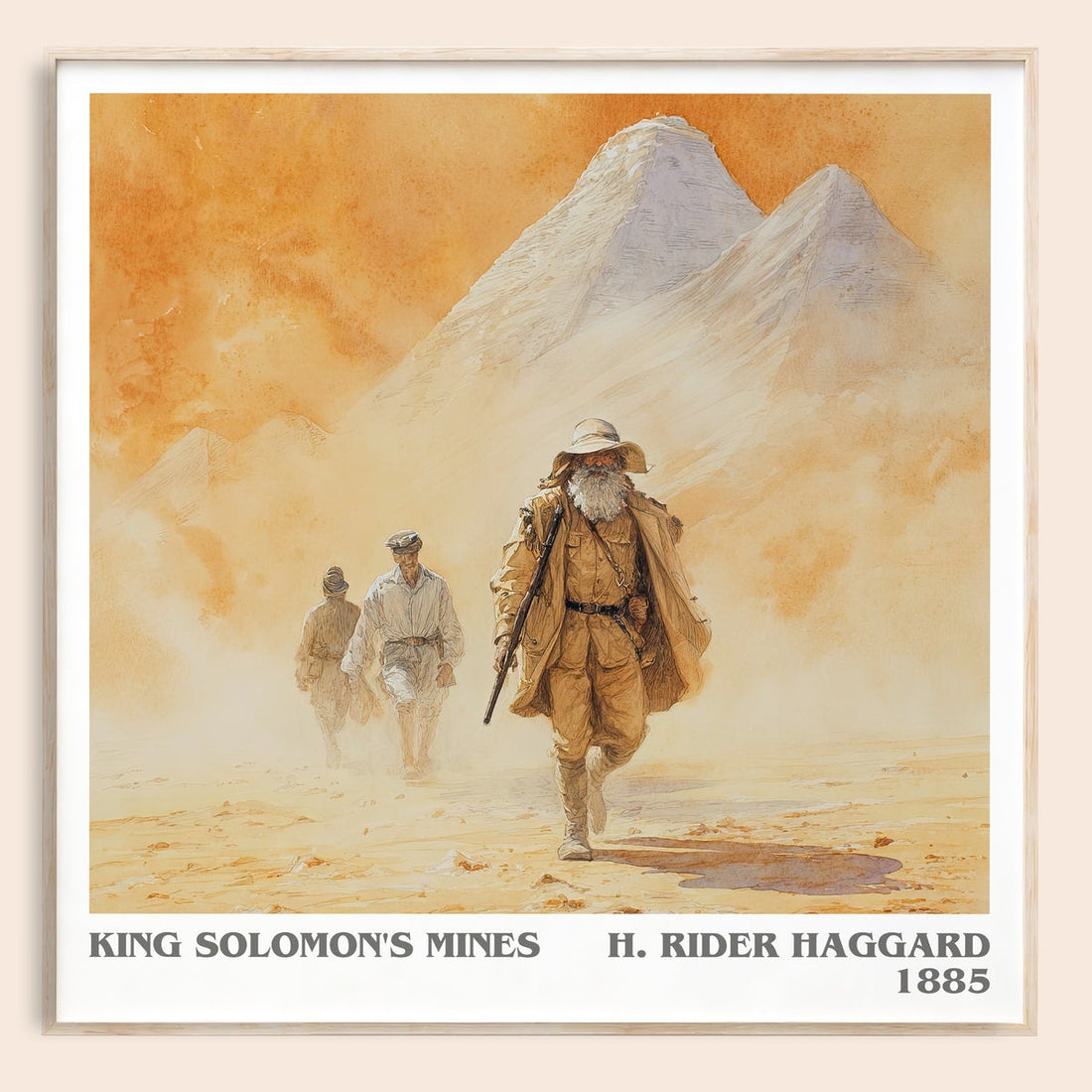 King Solomon's Mines literary book poster by H. Rider Haggard – framed literary art print