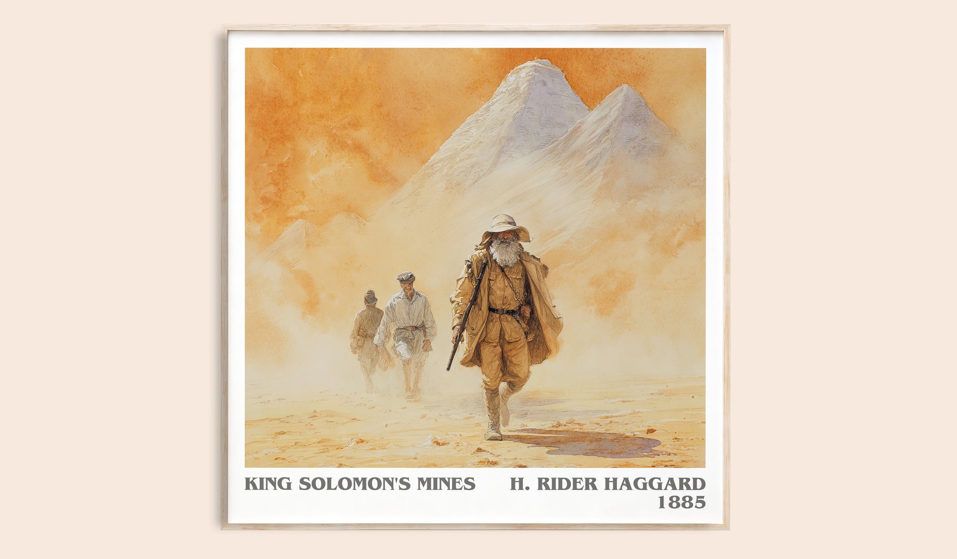 King Solomon's Mines literary book poster by H. Rider Haggard – framed literary art print