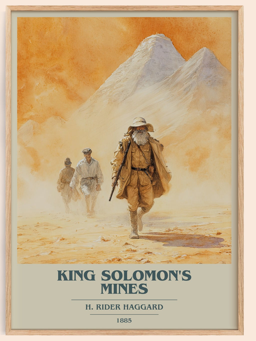 King Solomon's Mines book cover book poster by H. Rider Haggard – framed literary art print