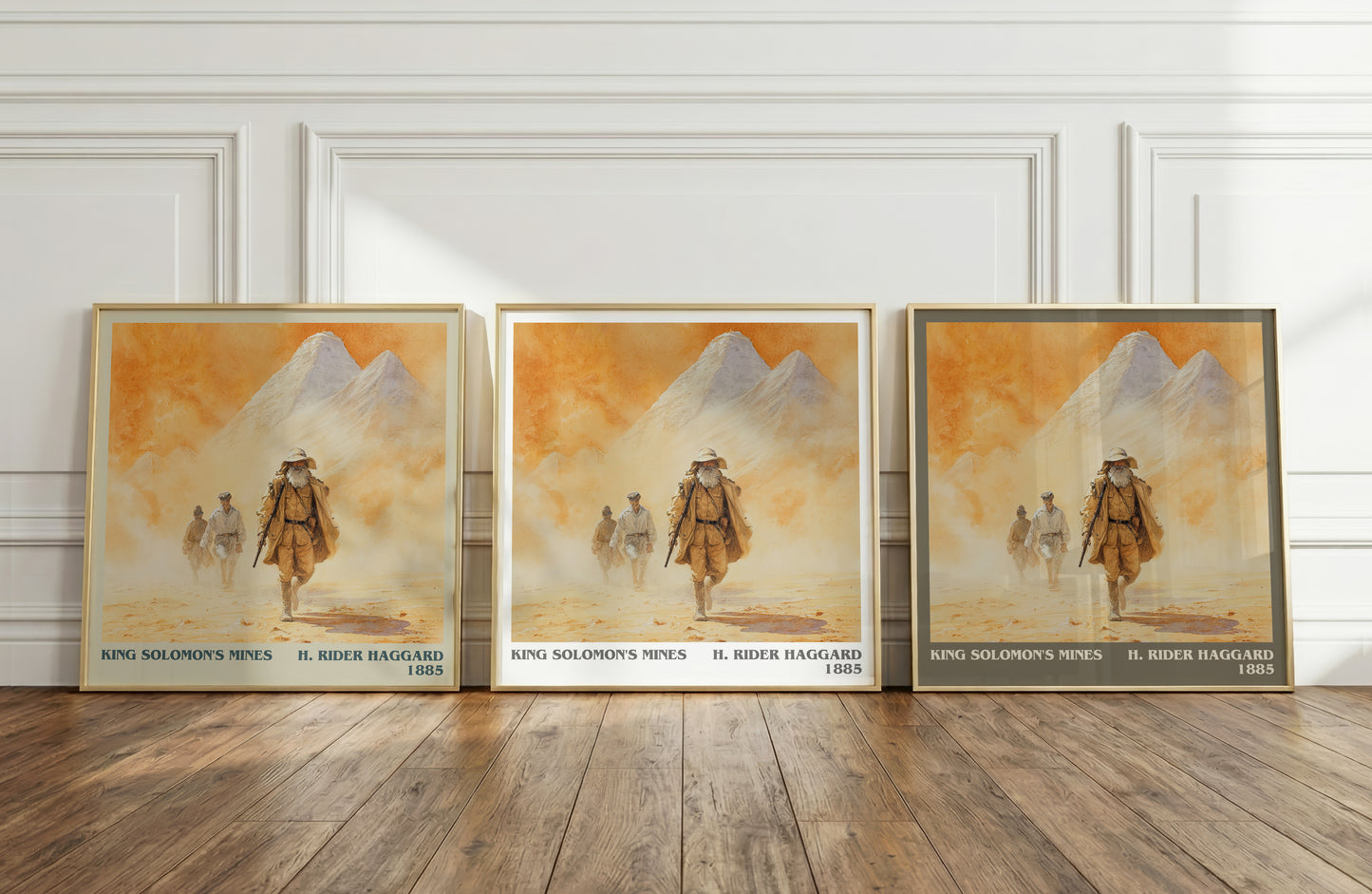 King Solomon's Mines literary art print colour and style options – H. Rider Haggard book art