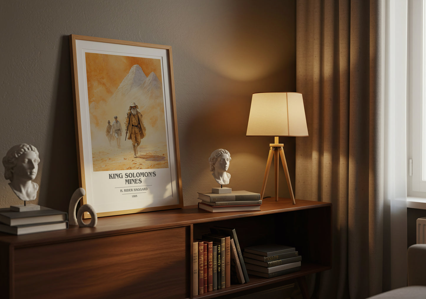 King Solomon's Mines book cover book poster framed on wall – classic literature wall art