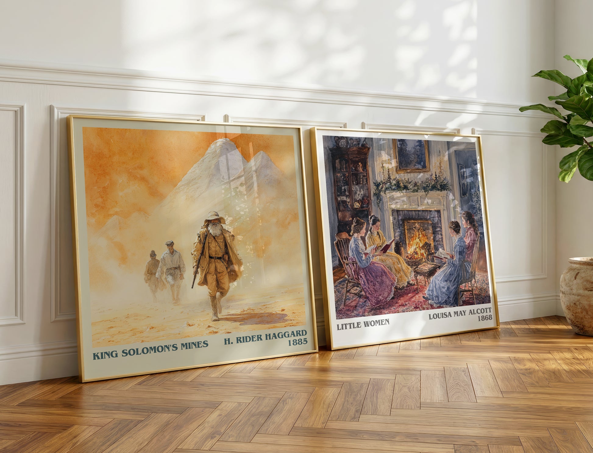 King Solomon's Mines literary print on bookshelf – H. Rider Haggard fan gift