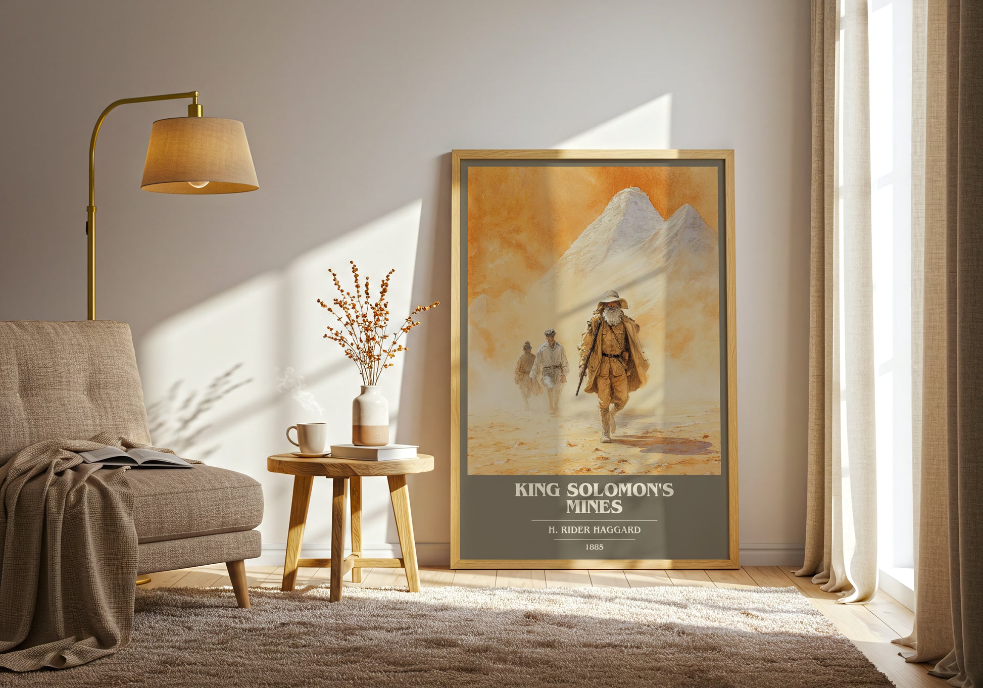 King Solomon's Mines book cover print on bookshelf – H. Rider Haggard fan gift