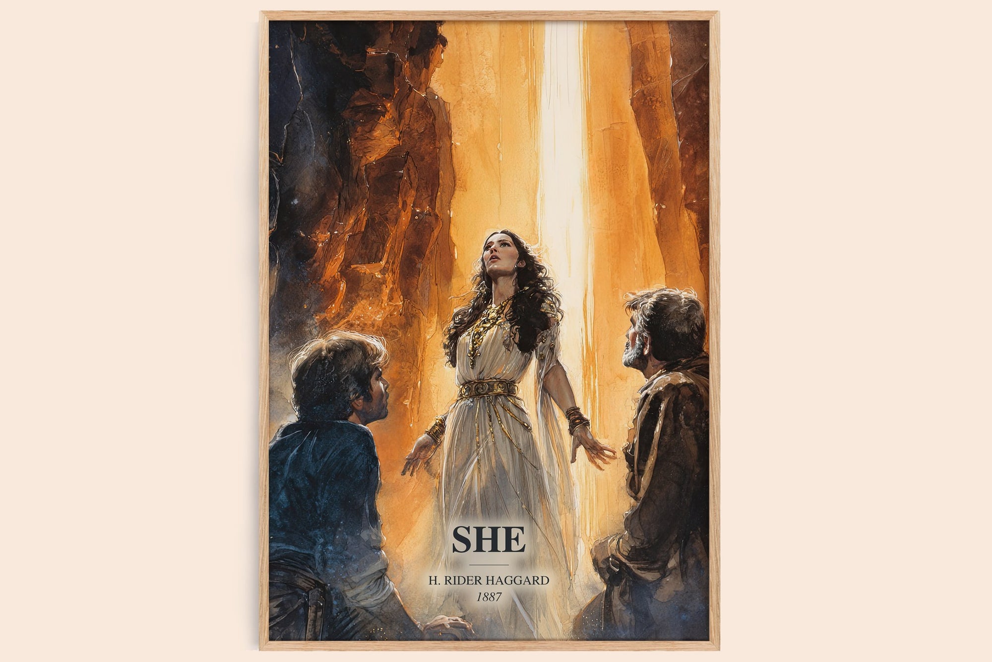She watercolour book poster by H. Rider Haggard – framed literary art print