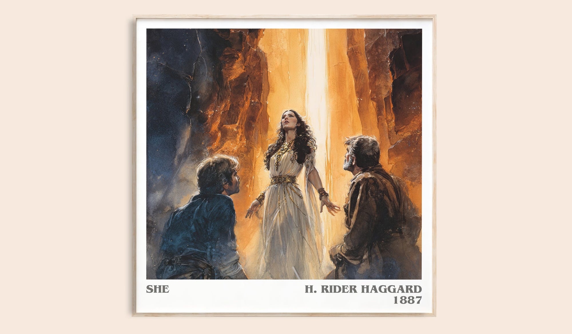 She literary book poster by H. Rider Haggard – framed literary art print