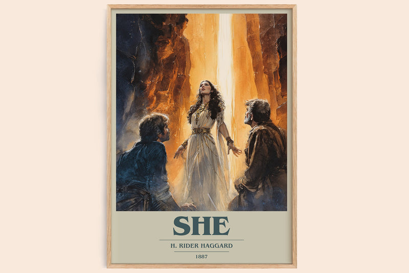 She Book Cover Poster by H. Rider Haggard (Modern Minimalist style)