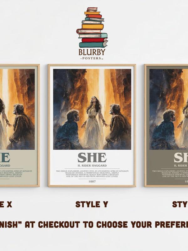 She bookish print in frame leaning in hallway – gothic wall art
