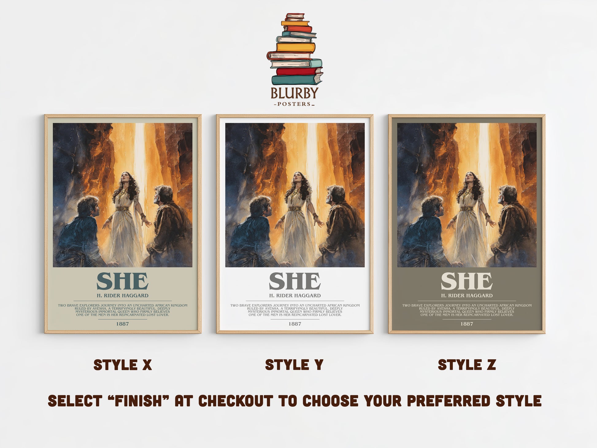 She bookish print in frame leaning in hallway – gothic wall art