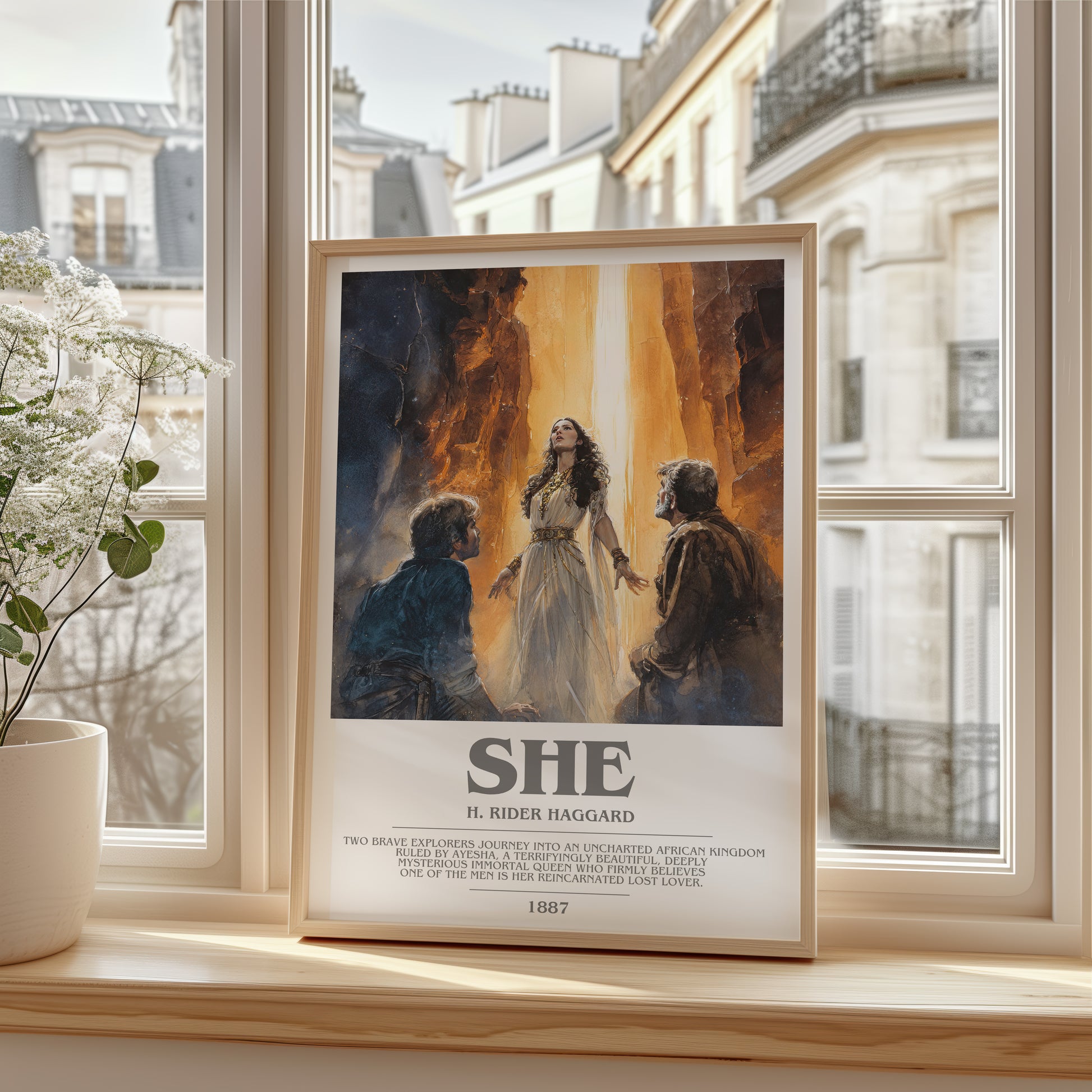She bookish poster colour and style options – H. Rider Haggard book art