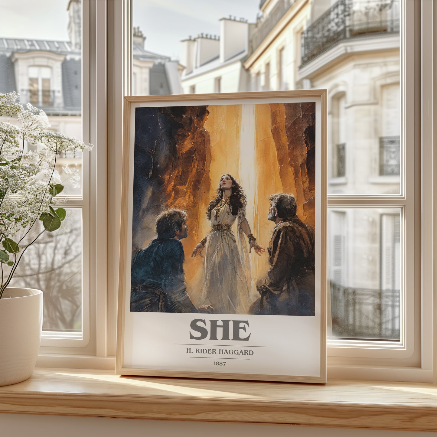 She book cover poster colour and style options – H. Rider Haggard book art