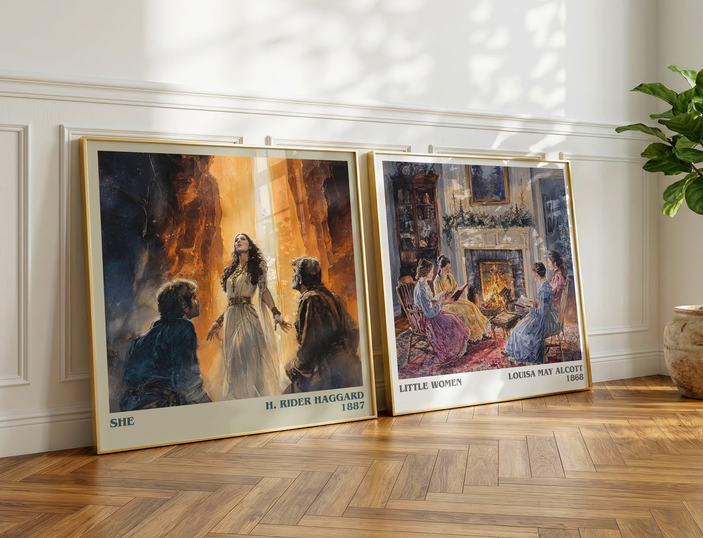 She literary print on bookshelf – H. Rider Haggard fan gift