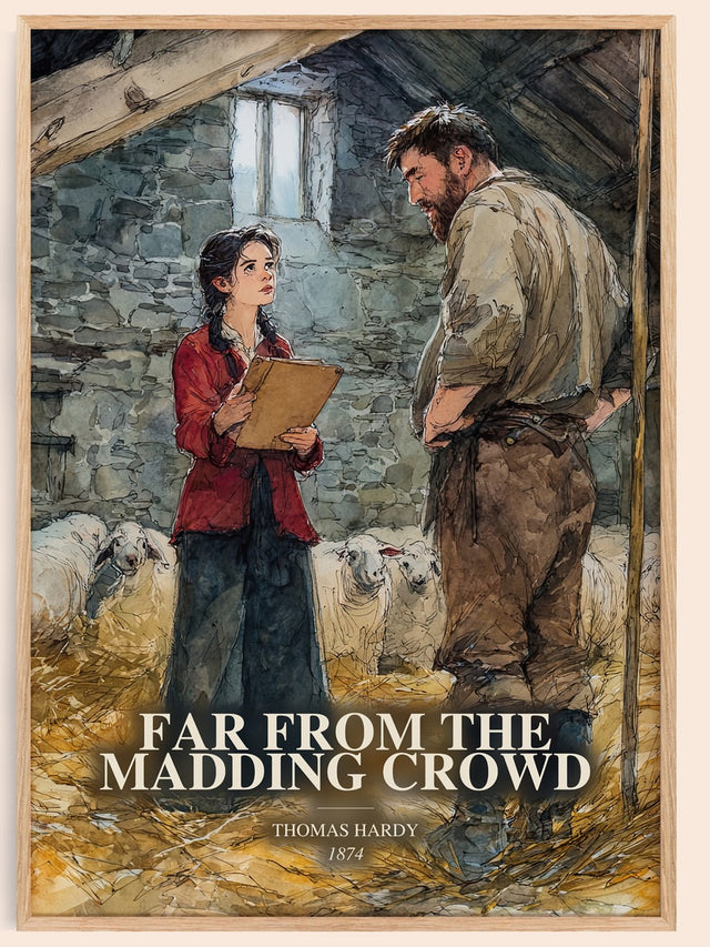 Far From The Madding Crowd Book Watercolour Illustration by T. Hardy