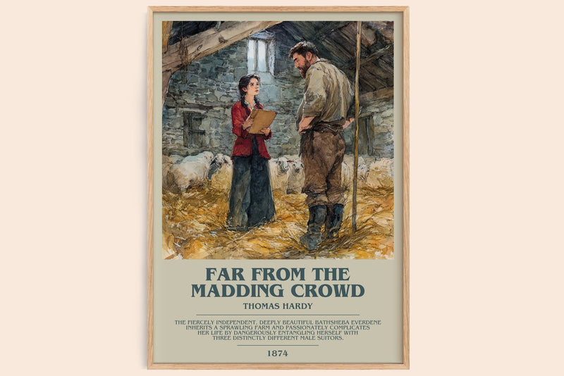 Far from the Madding Crowd bookish book poster by Thomas Hardy – framed literary art print