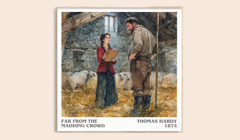 Far from the Madding Crowd literary book poster by Thomas Hardy – framed literary art print