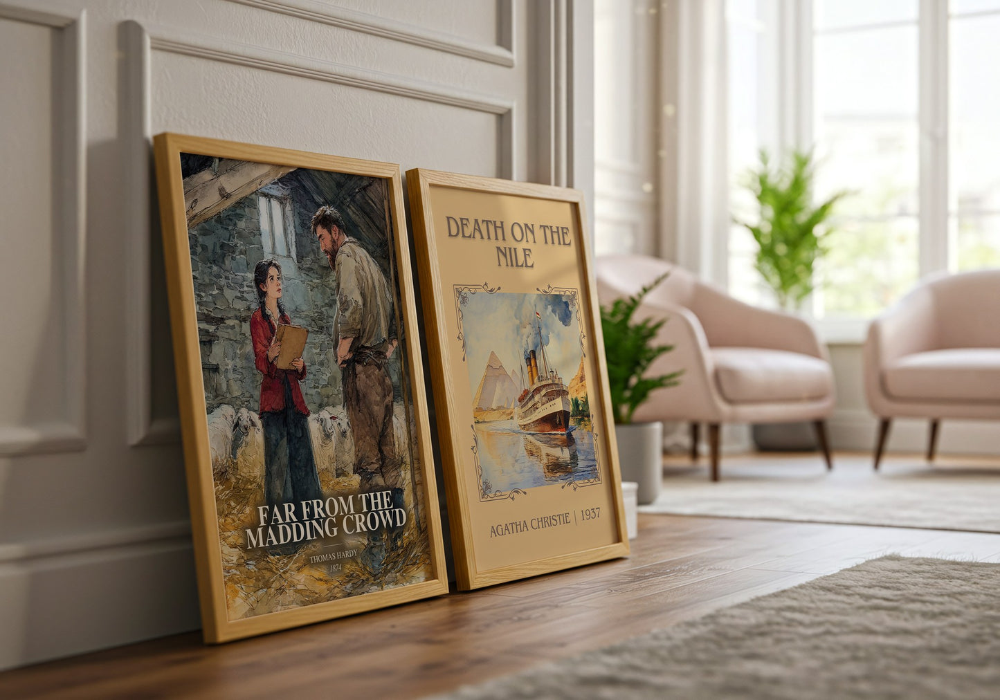Far From The Madding Crowd watercolour print framed by window – literary home decor