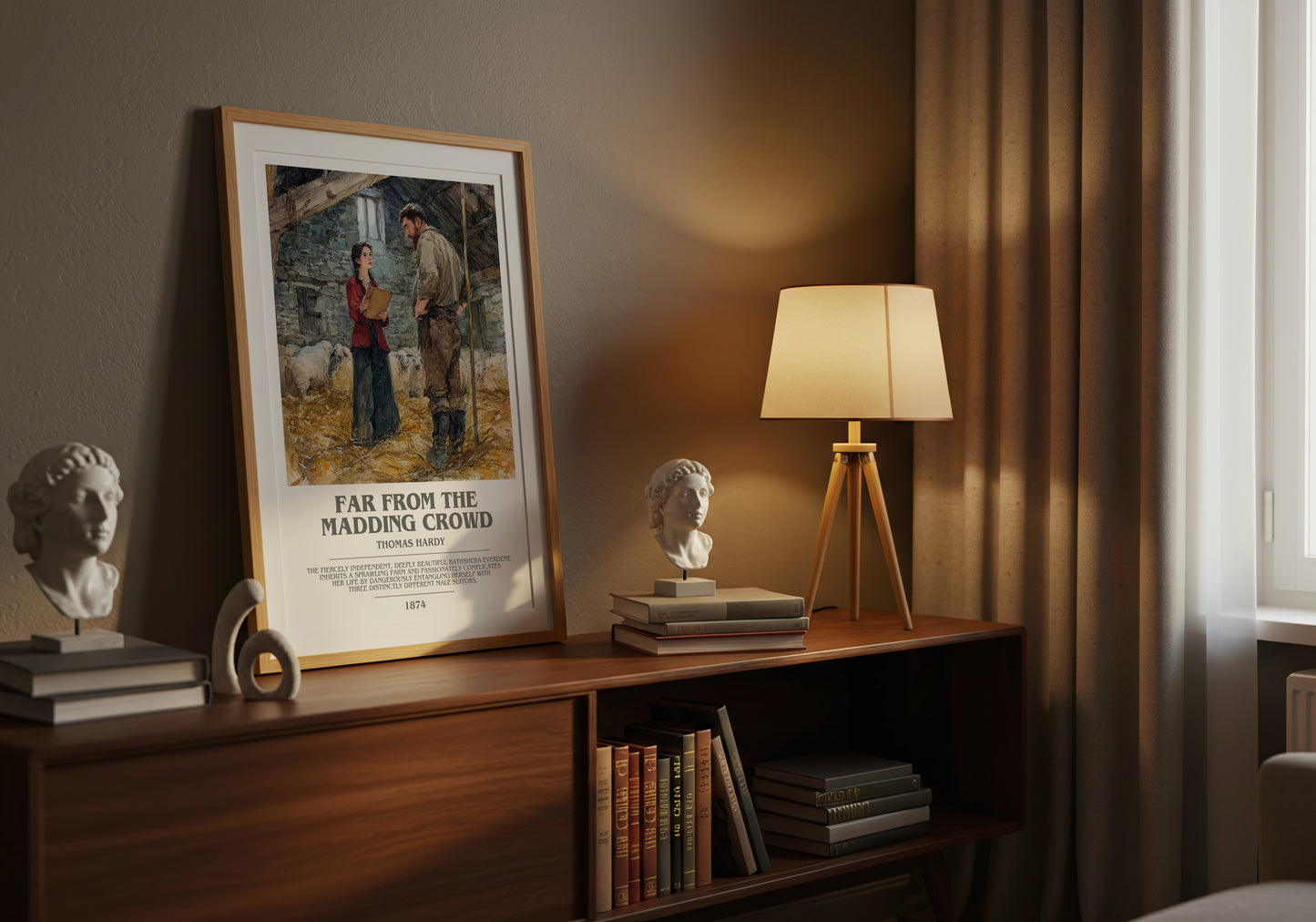 Far from the Madding Crowd bookish book poster framed on wall – classic literature wall art