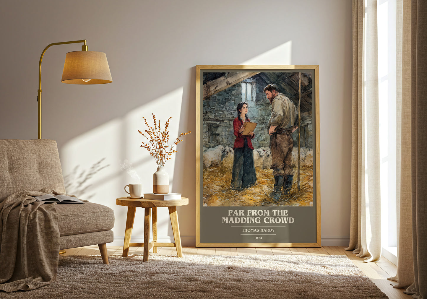 Far from the Madding Crowd book cover print on bookshelf – Thomas Hardy fan gift