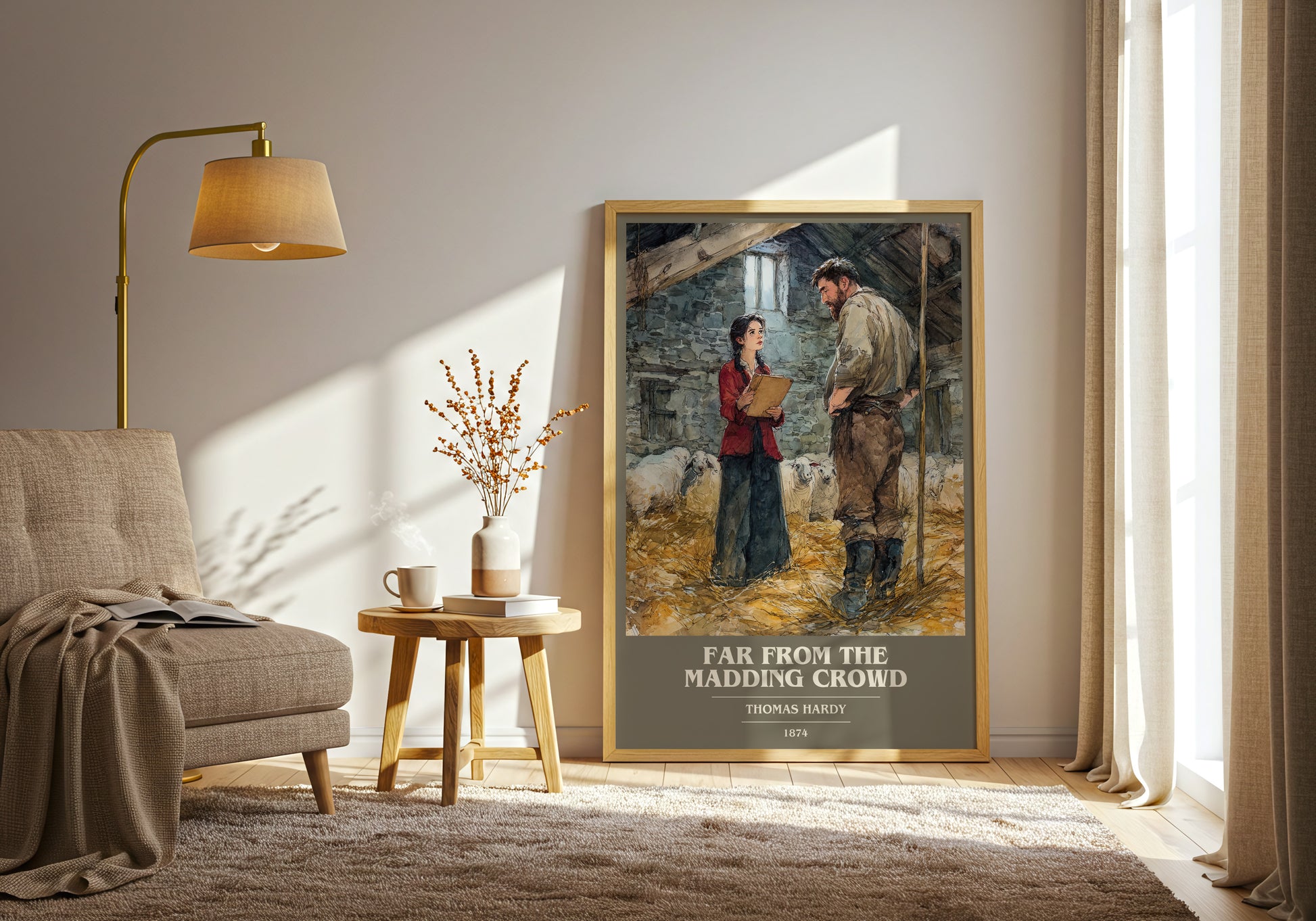 Far from the Madding Crowd book cover print on bookshelf – Thomas Hardy fan gift