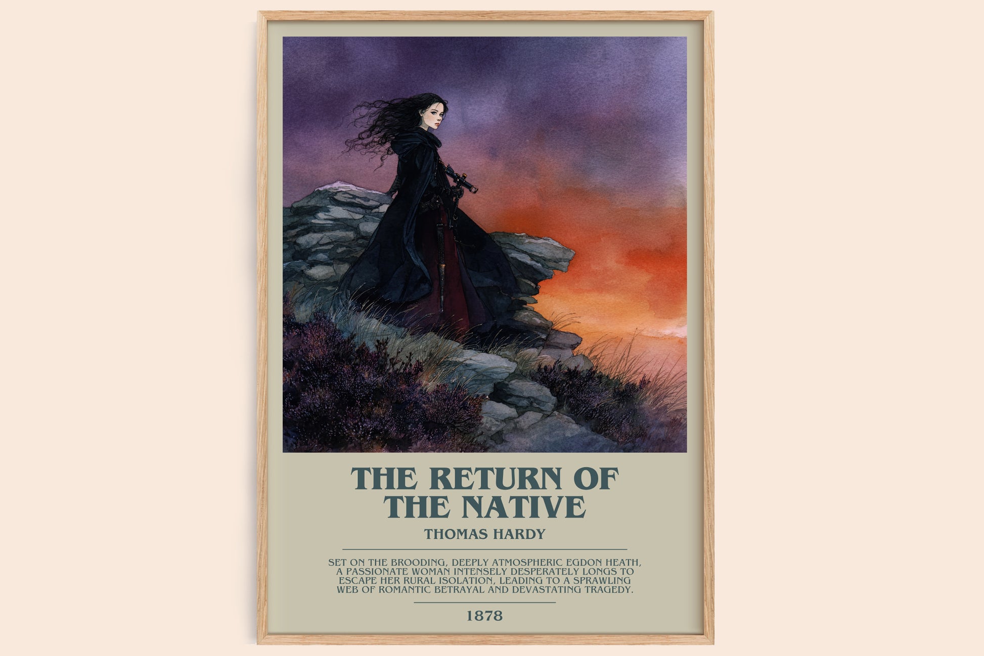 The Return of the Native bookish book poster by Thomas Hardy – framed literary art print