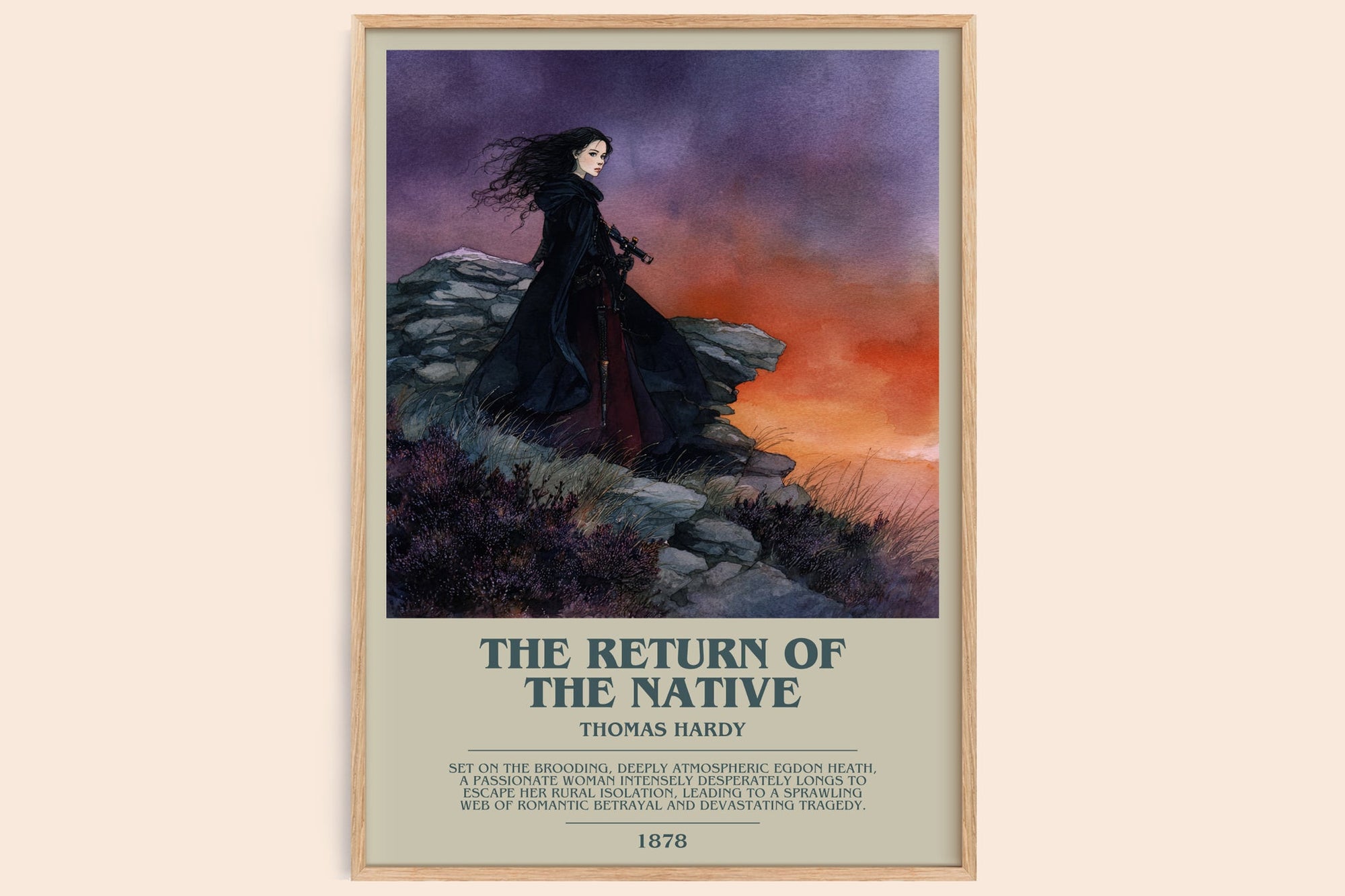 The Return of the Native bookish book poster by Thomas Hardy – framed literary art print