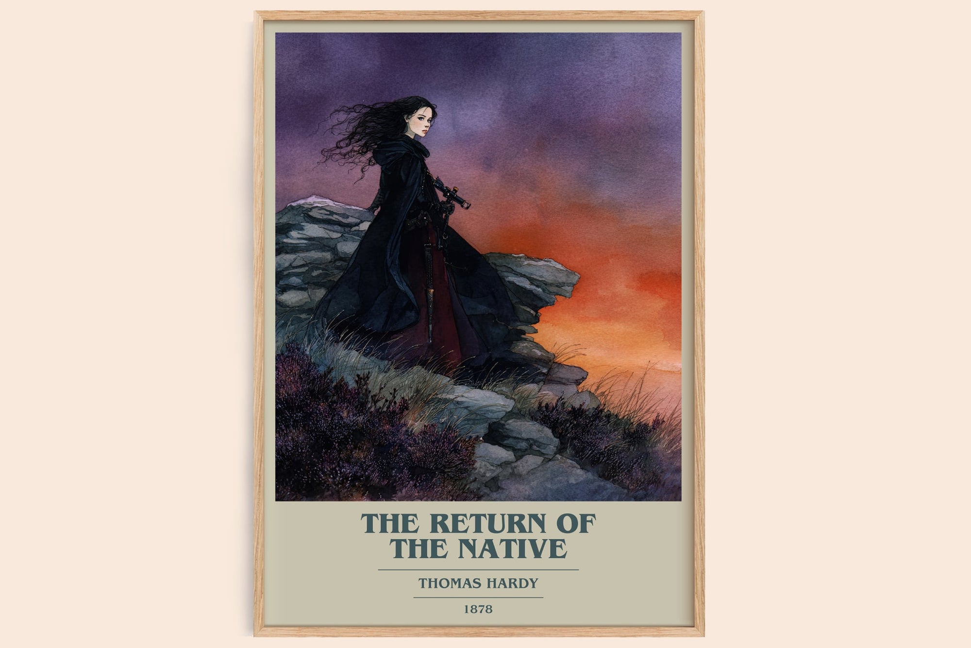 The Return of the Native book cover book poster by Thomas Hardy – framed literary art print