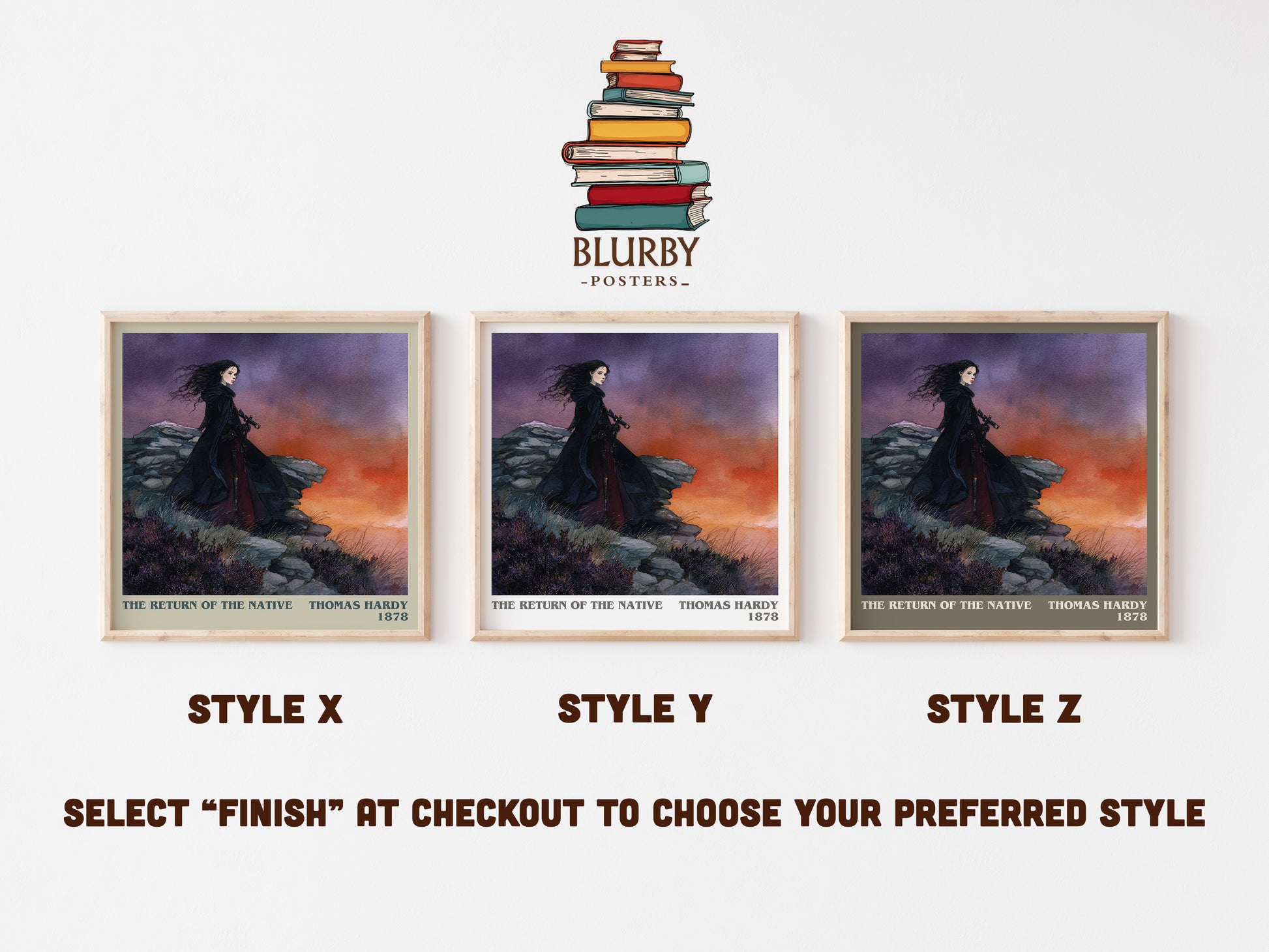 The Return of the Native literary print in frame leaning in hallway – adventure wall art