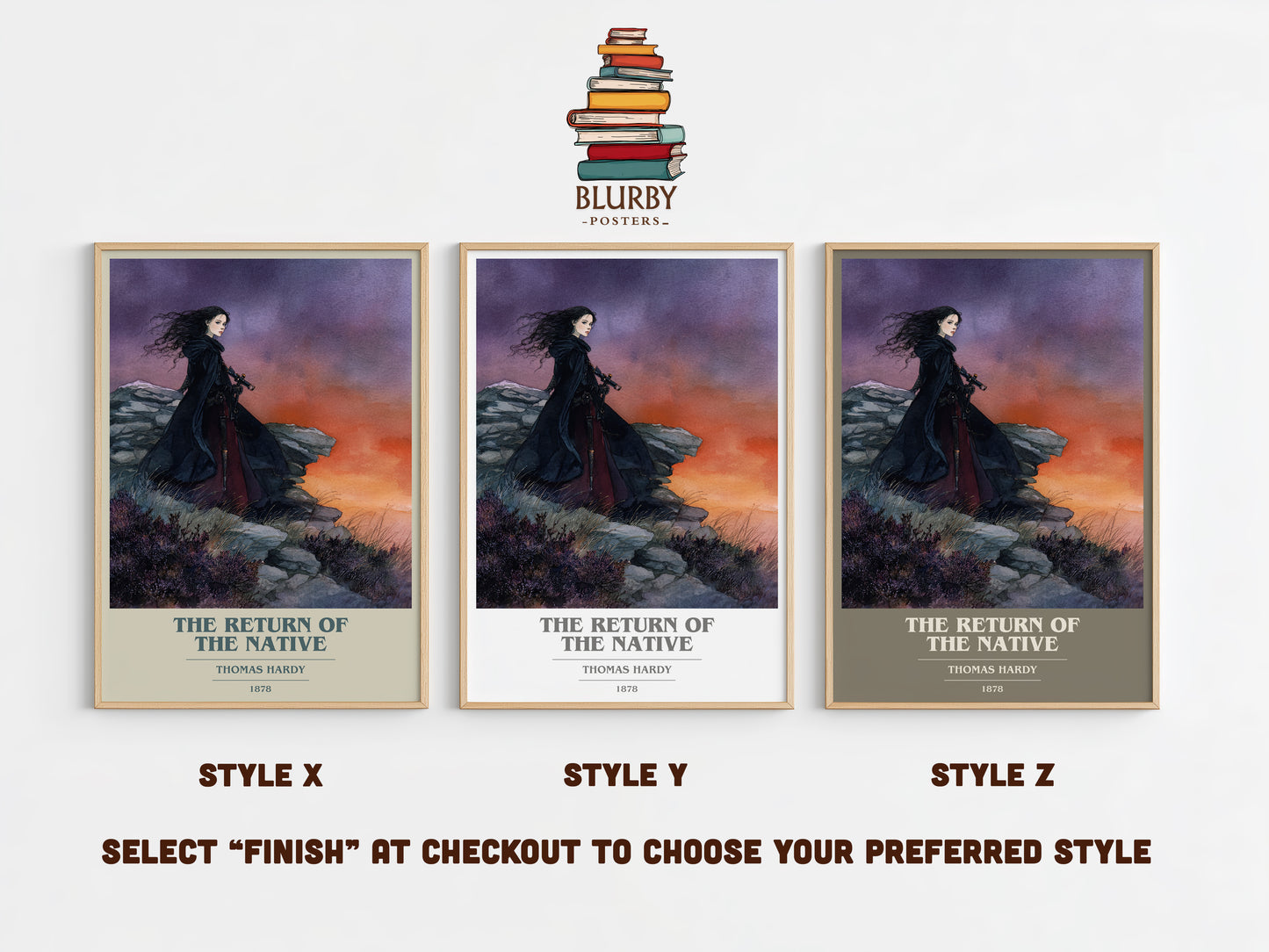 The Return of the Native book cover print in frame leaning in hallway – adventure wall art