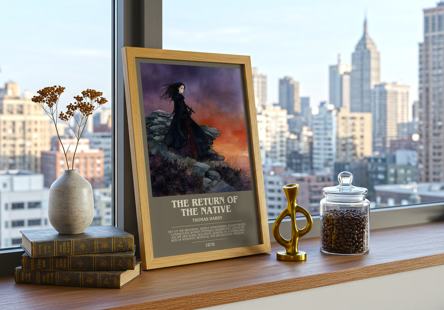 The Return of the Native bookish print framed by window – literary home decor