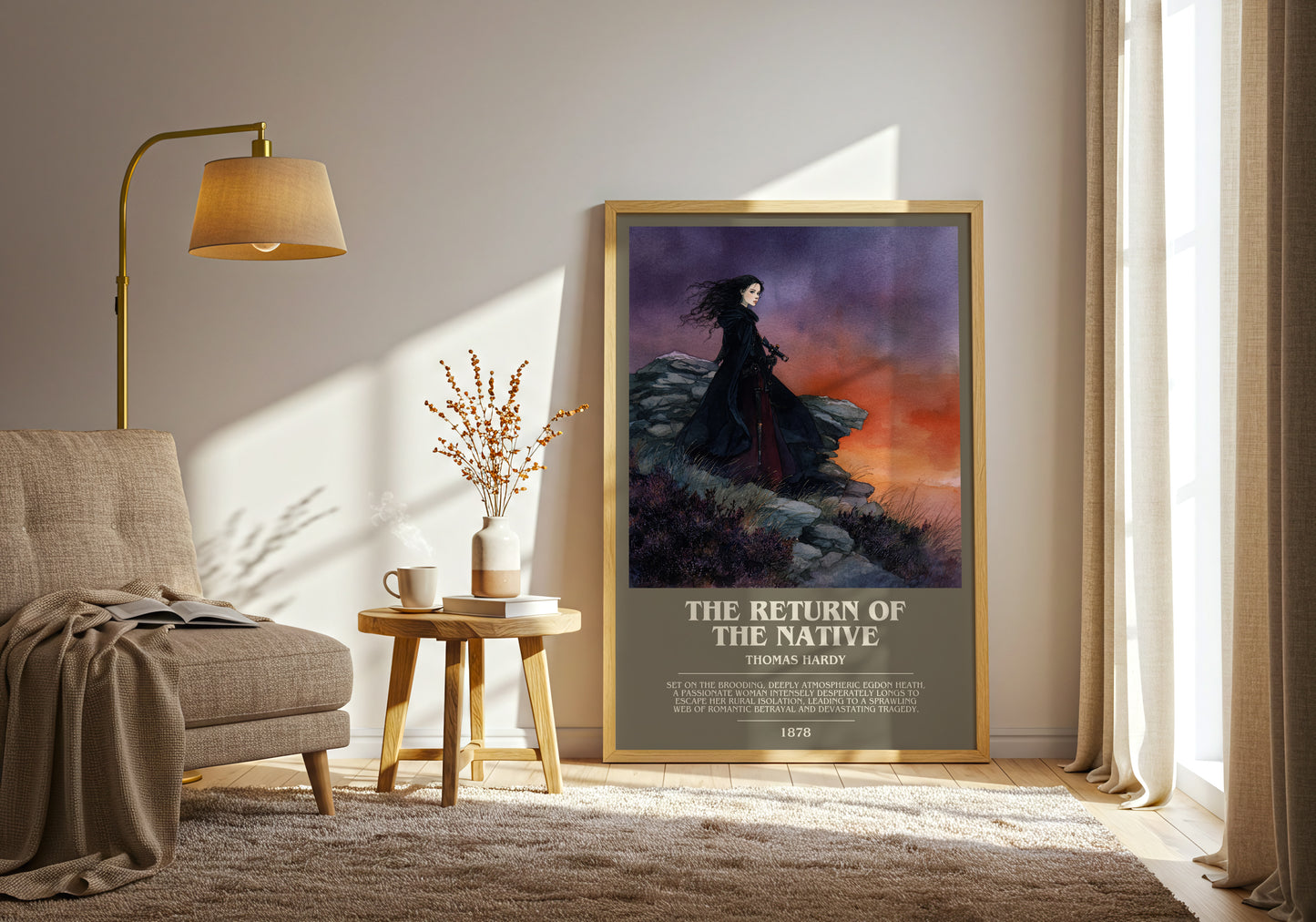 The Return of the Native bookish print on bookshelf – Thomas Hardy fan gift