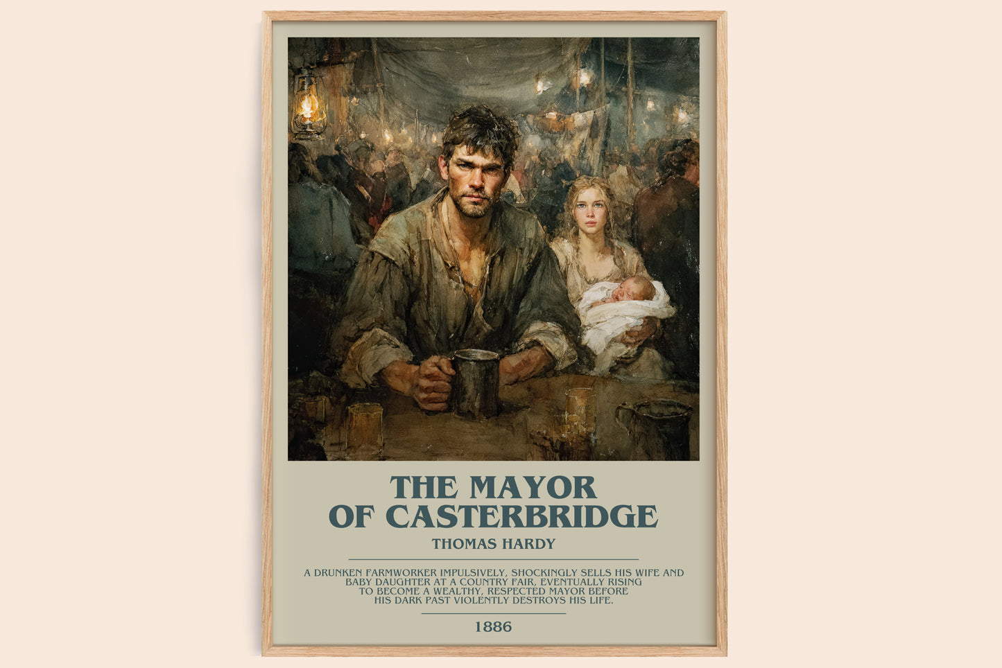 The Mayor of Casterbridge bookish book poster by Thomas Hardy – framed literary art print