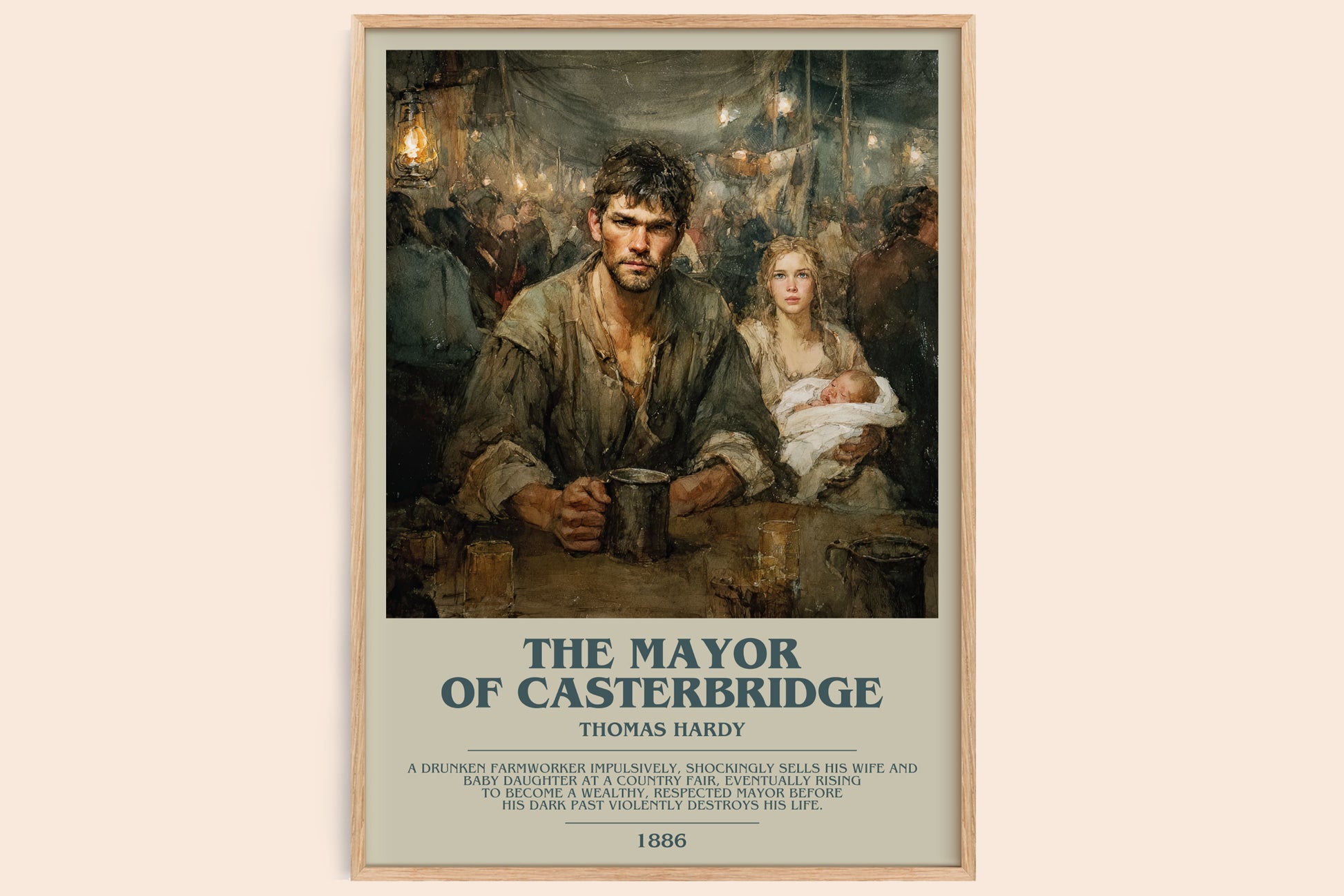The Mayor of Casterbridge bookish book poster by Thomas Hardy – framed literary art print