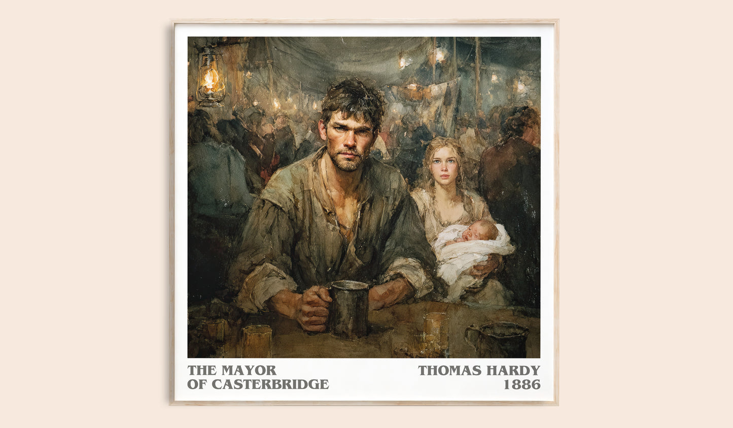 The Mayor of Casterbridge literary book poster by Thomas Hardy – framed literary art print