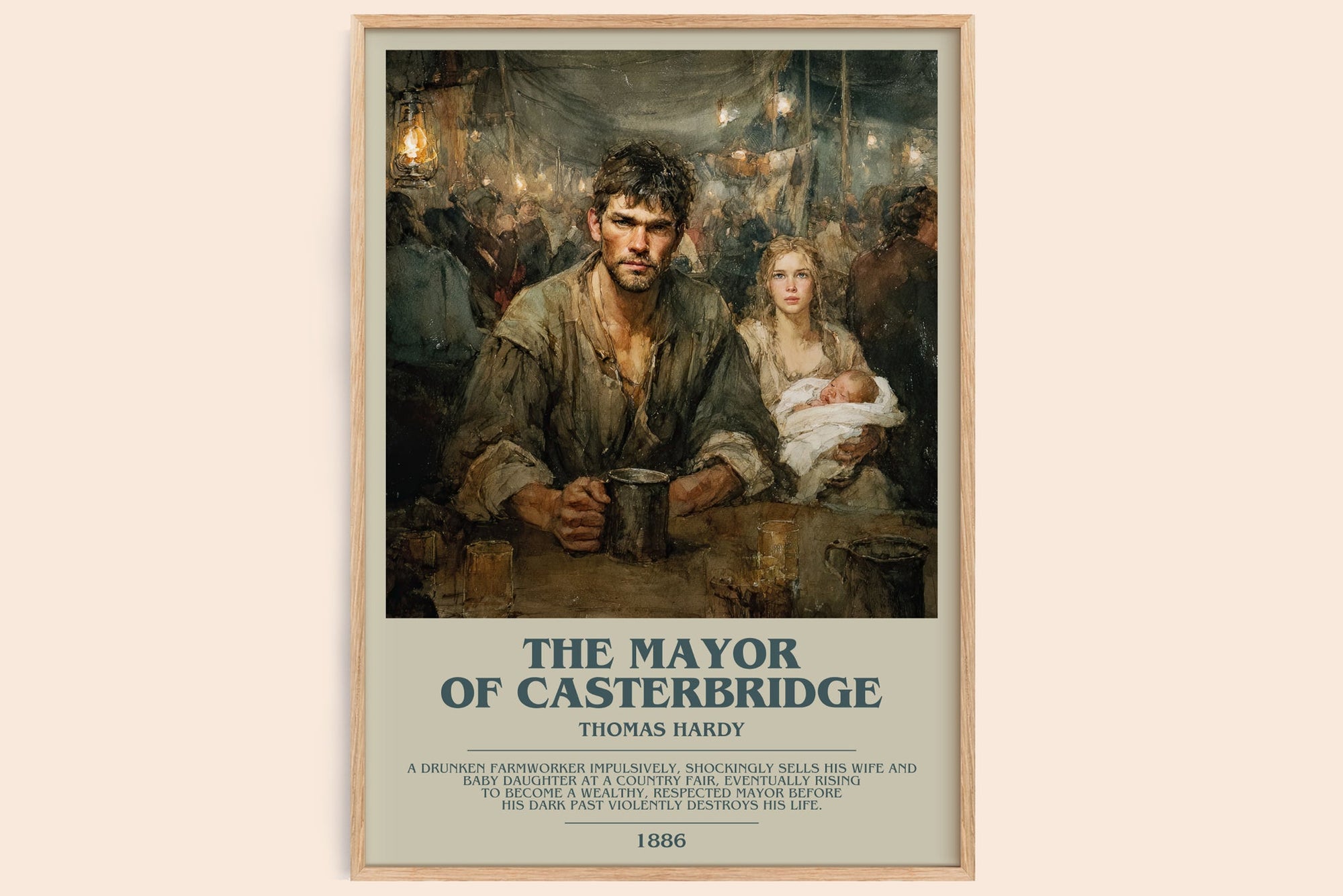The Mayor of Casterbridge bookish book poster by Thomas Hardy – framed literary art print