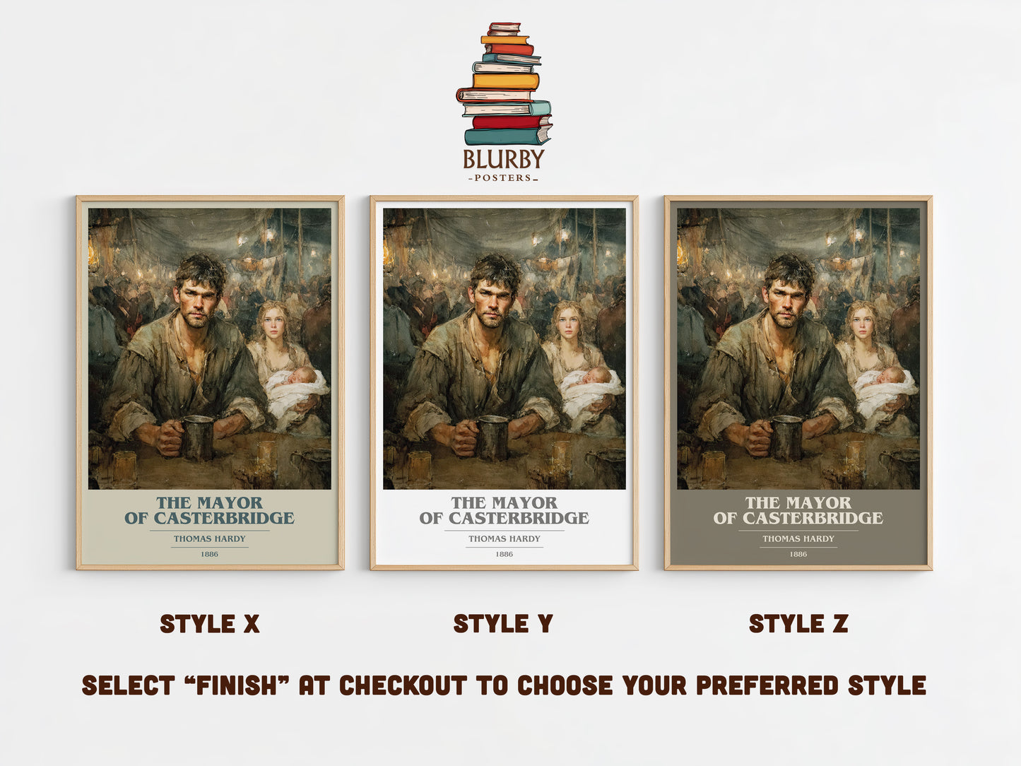 The Mayor of Casterbridge book cover print in frame leaning in hallway – adventure wall art