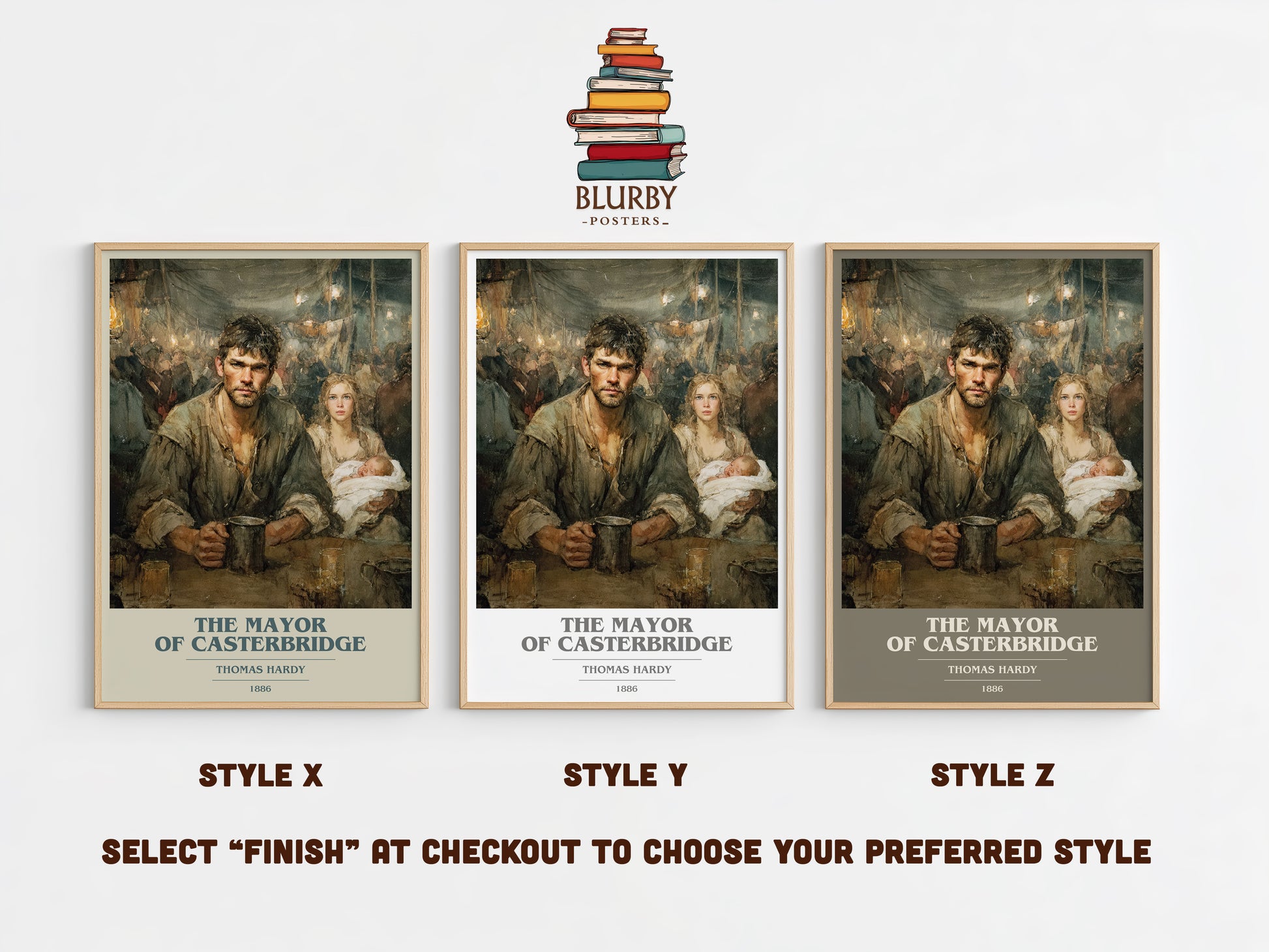The Mayor of Casterbridge book cover print in frame leaning in hallway – adventure wall art