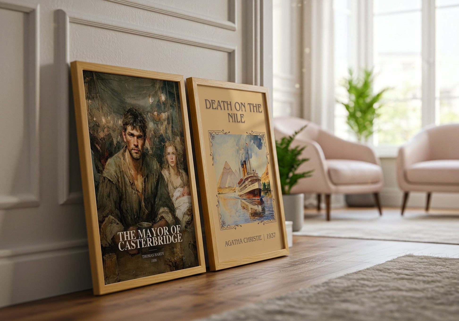 The Mayor Of Casterbridge watercolour print framed by window – literary home decor