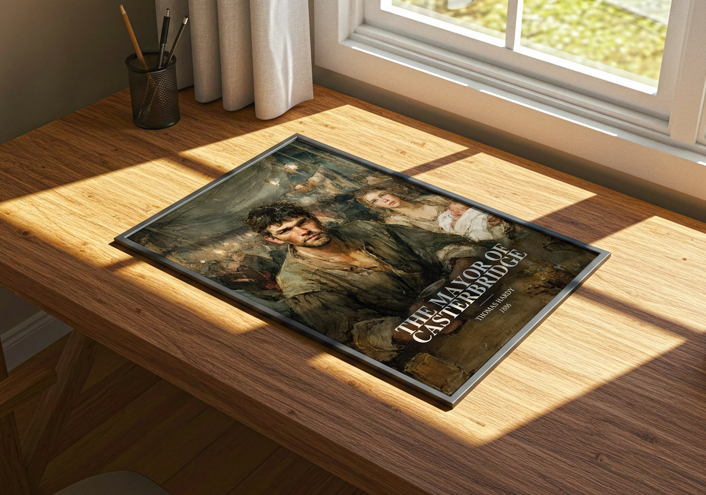 The Mayor Of Casterbridge watercolour book poster framed on wall – classic literature wall art