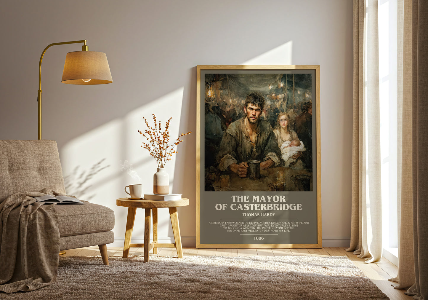The Mayor of Casterbridge bookish print on bookshelf – Thomas Hardy fan gift