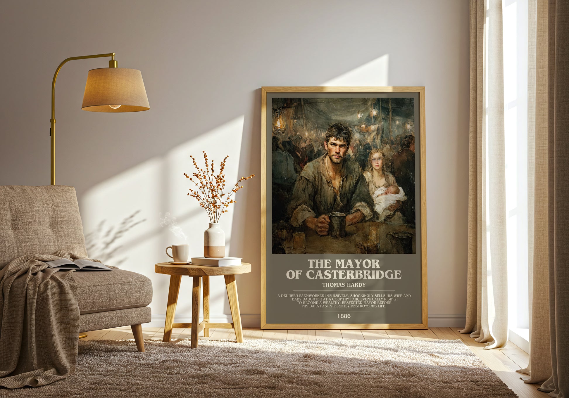 The Mayor of Casterbridge bookish print on bookshelf – Thomas Hardy fan gift
