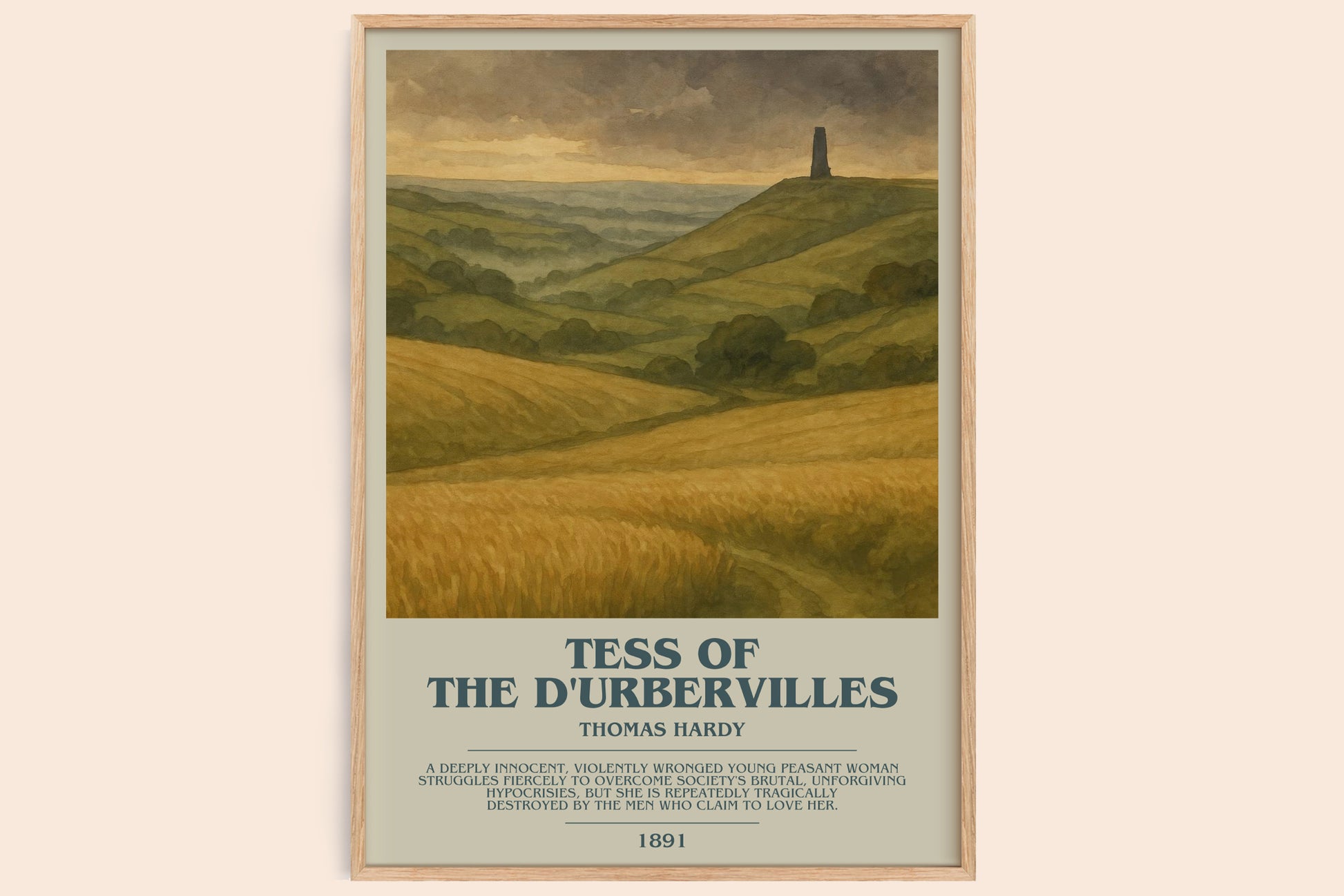 Tess of the D'Urbervilles bookish book poster by Thomas Hardy – framed literary art print