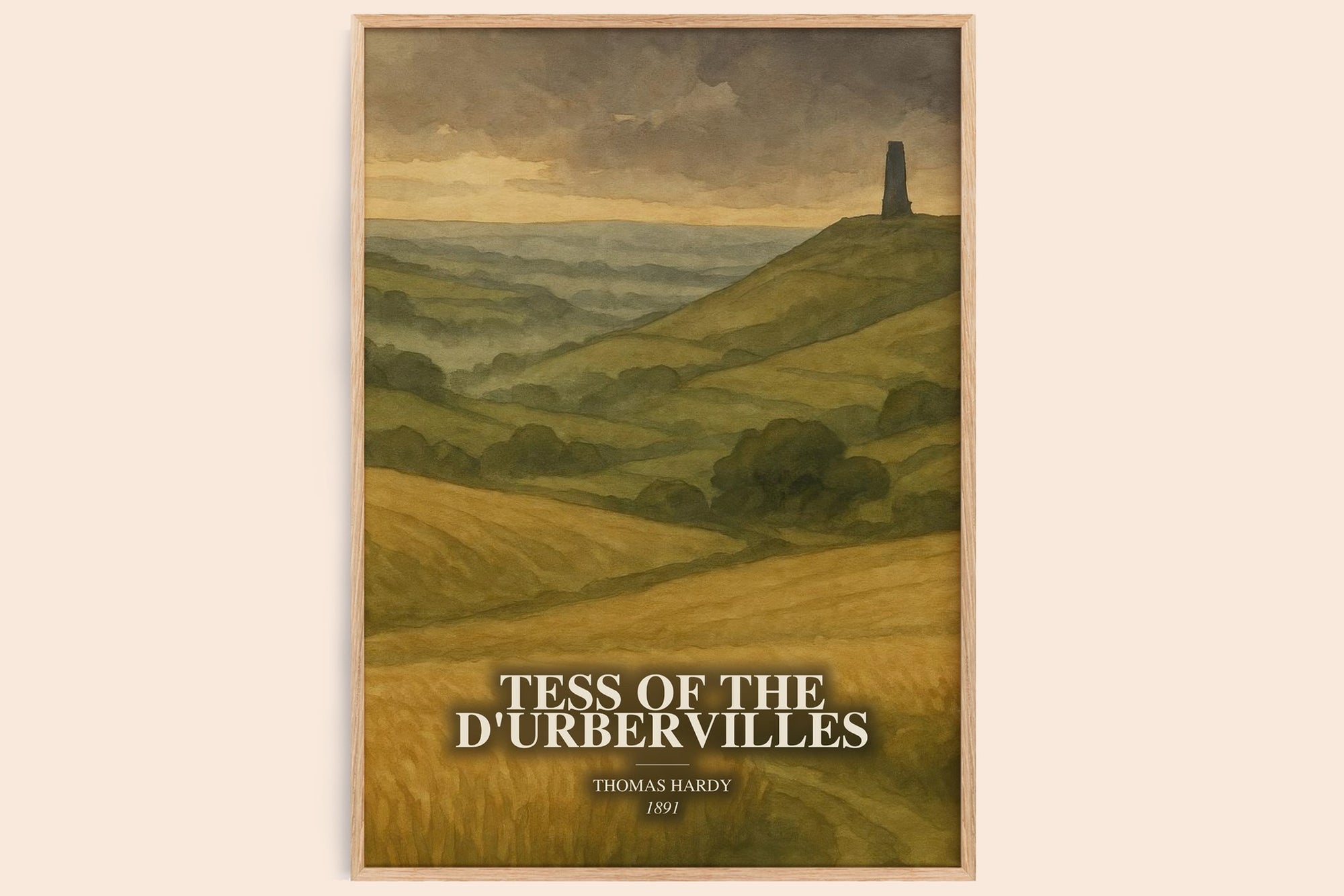 Tess Of The D'Urbervilles watercolour book poster by Thomas Hardy – framed literary art print